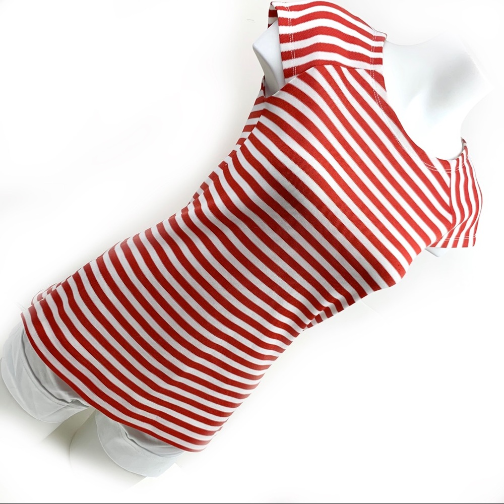 VINTAGE 1960s Striped Orange & White Top
